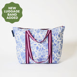 Zip Medium Tote with soft woven handles and shoulder straps, in Toile. Our new and improved Zip Medium Totes now have a luggage band at the front of the bag. 

- Project Ten