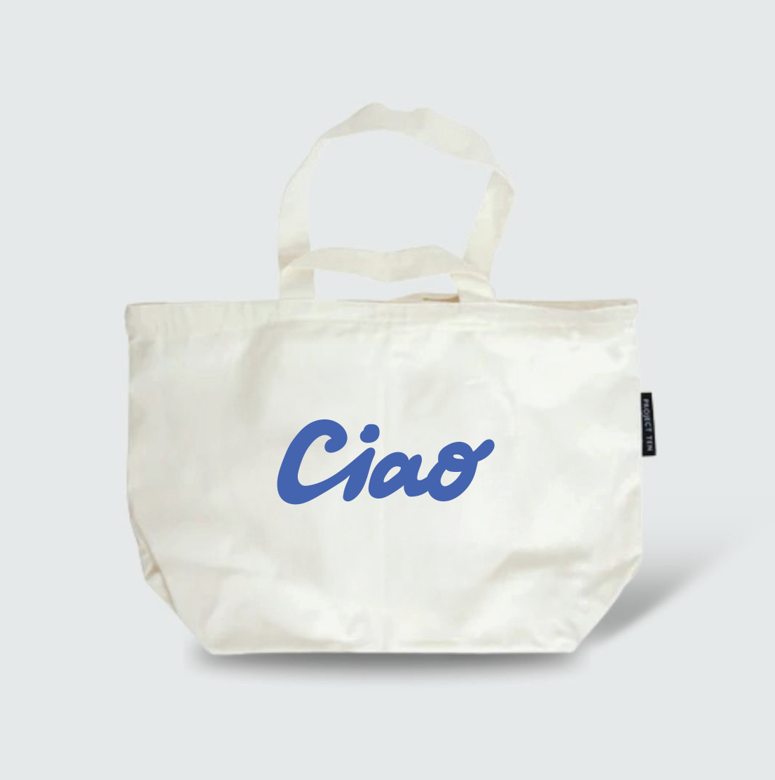 Zipped Cotton Tote – Ciao – Blue - Project Ten