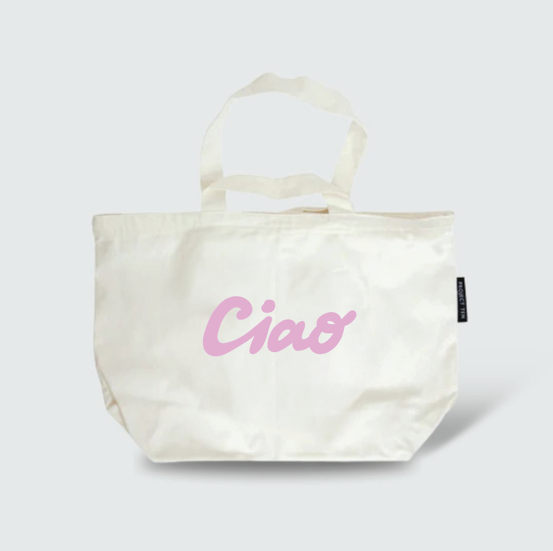 Zipped Cotton Tote – Ciao – Pink - Project Ten