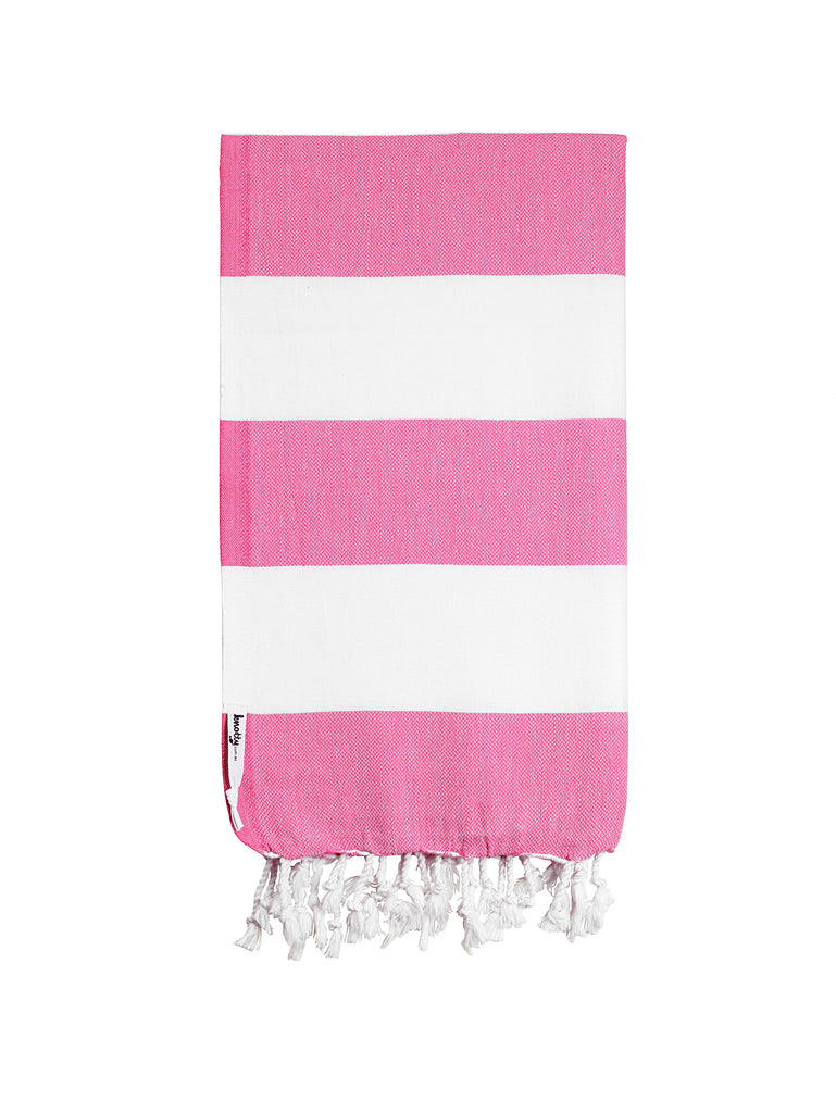 Turkish Beach Towel - Hot Pink Stripe - Project Ten