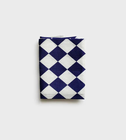Blue Diamonds Linen Tea towel - Project Ten