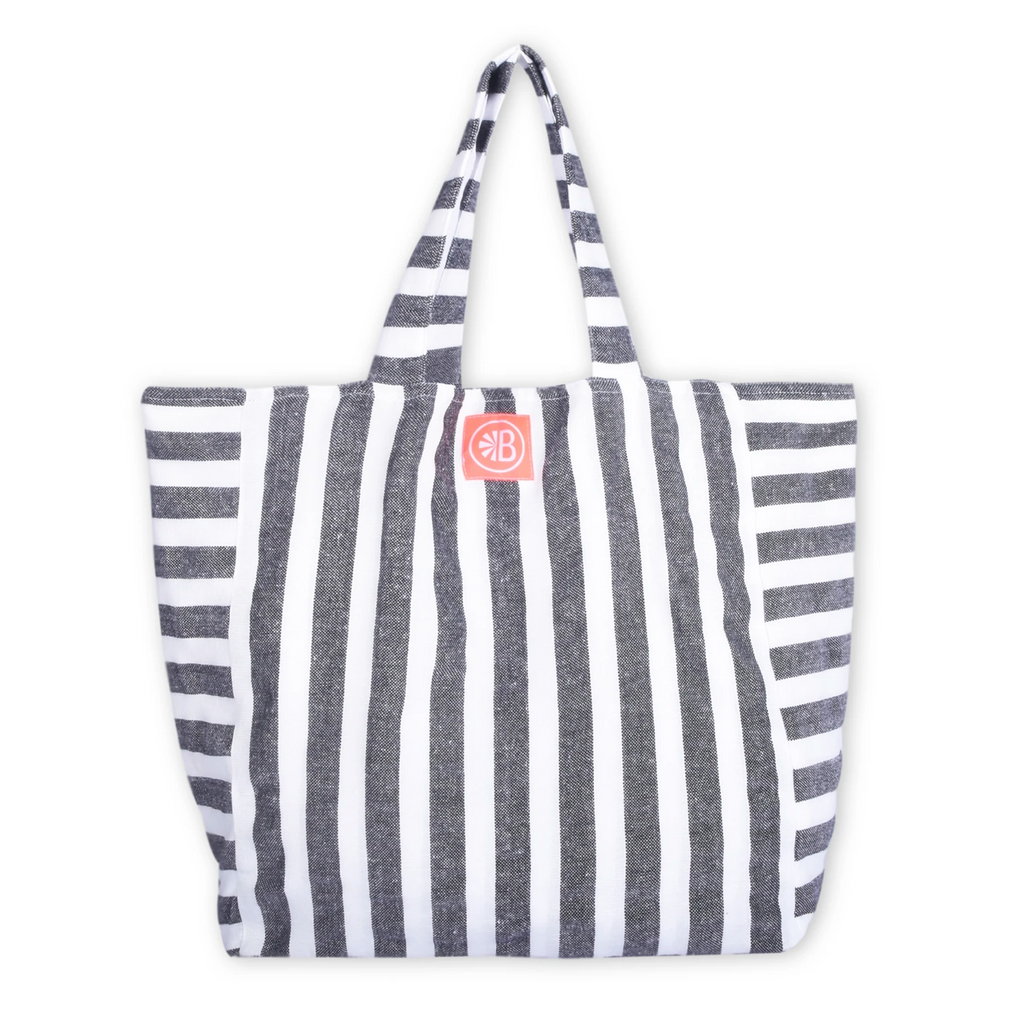 Mexican Recycled Cotton Beach Bag Black & White - Project Ten